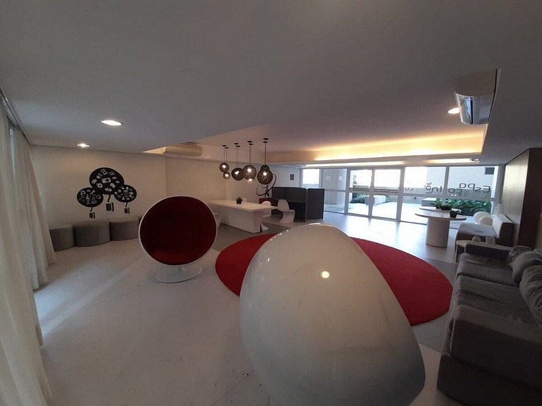 Lazer completo com piscina e sauna no Gonzaga