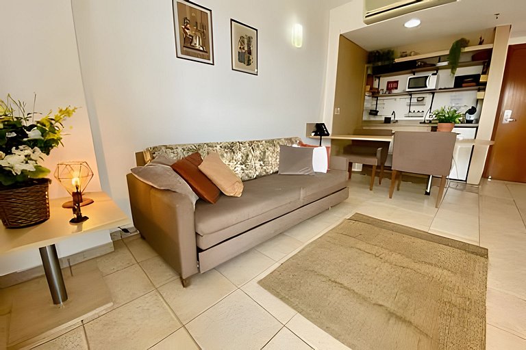 Charmoso flat com vista mar, piscina e wi fi!