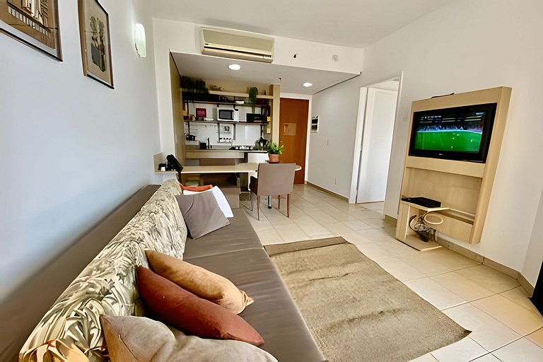 Charmoso flat com vista mar, piscina e wi fi!