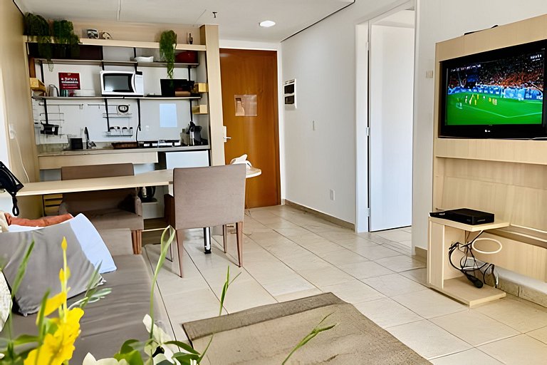 Charmoso flat com vista mar, piscina e wi fi!