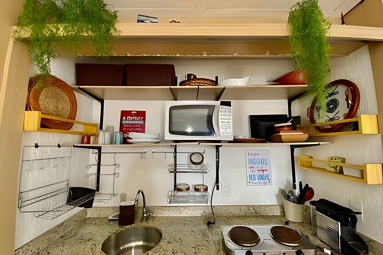 Charmoso flat com vista mar, piscina e wi fi!