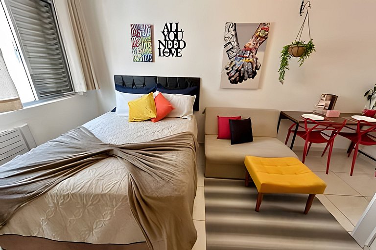 Studio no Coração do Gonzaga beira mar