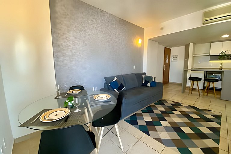 Flat à beira-mar no melhor de Santos para família!