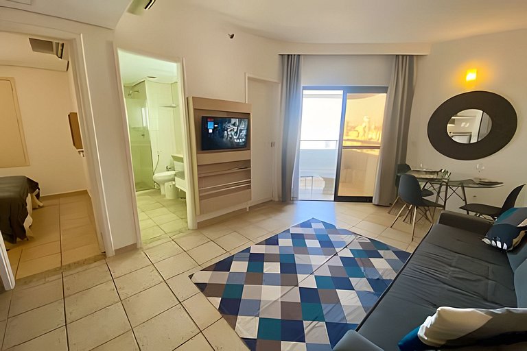 Flat à beira-mar no melhor de Santos para família!