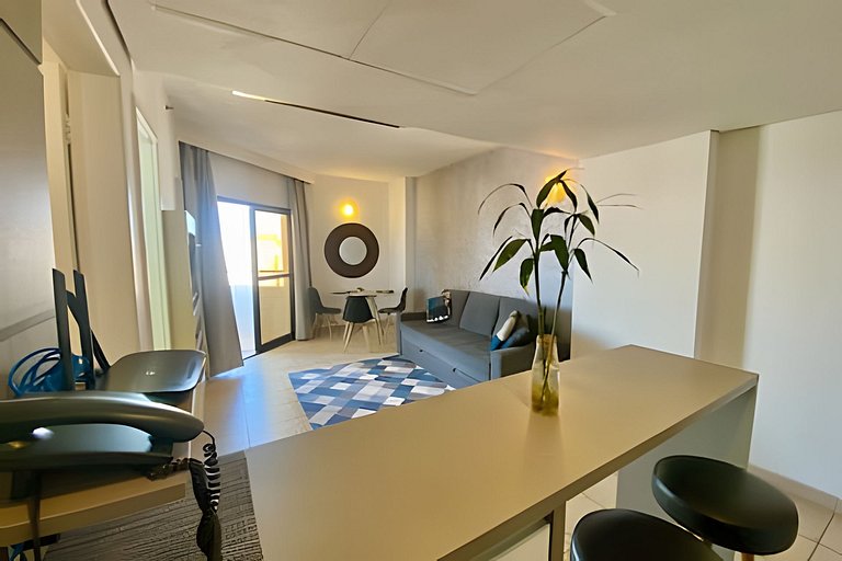 Flat à beira-mar no melhor de Santos para família!