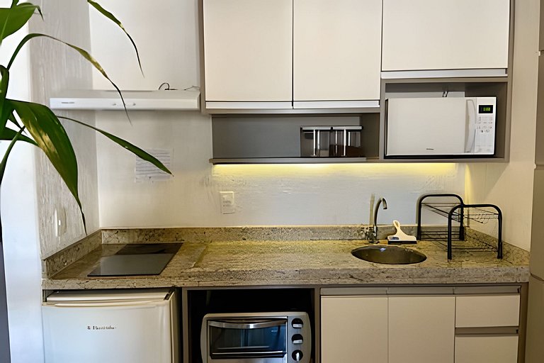Flat à beira-mar no melhor de Santos para família!