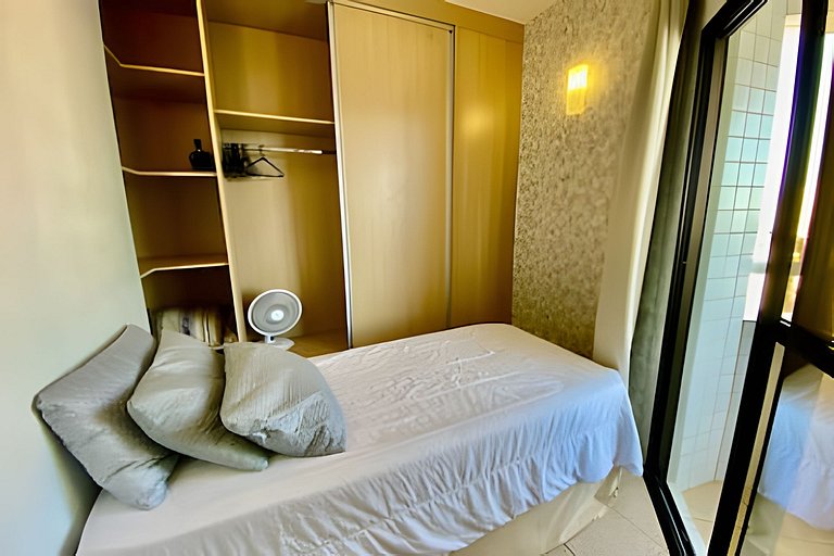 Flat à beira-mar no melhor de Santos para família!