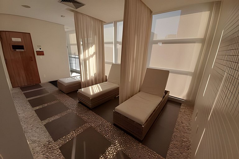 Requinte, vista mar, sauna e piscina!