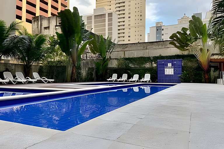 Lazer completo no melhor do Guarujá, com piscina!
