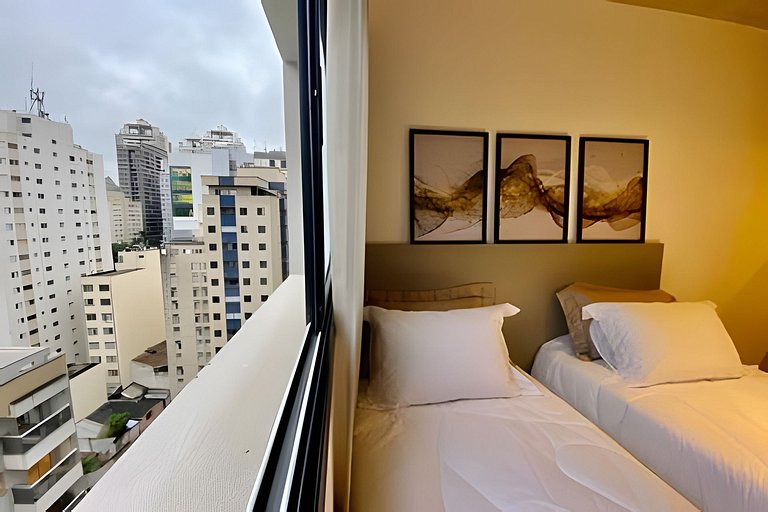 Studio moderno c/ 2 camas próx. a Paulista