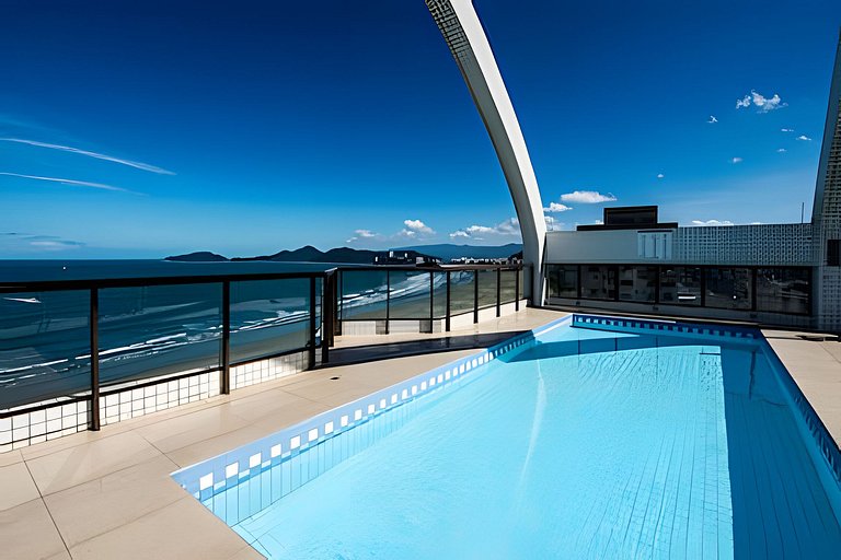 Santos Living • Piscina, Academia e Vista Mar