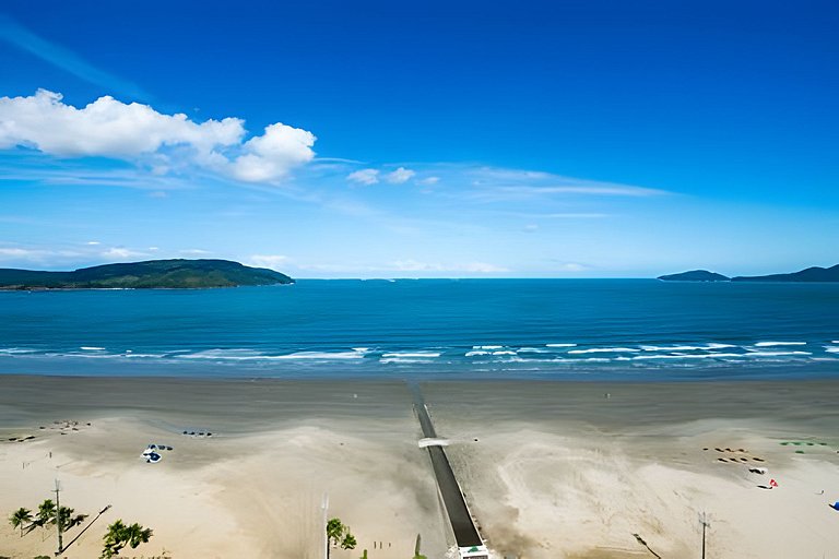 Santos Living • Piscina, Academia e Vista Mar