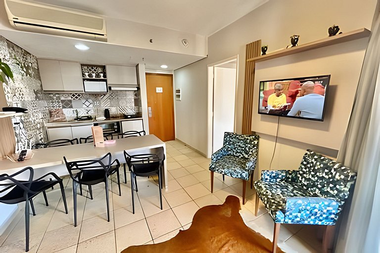 Pé na Areia: Flat à Beira-Mar para a Família