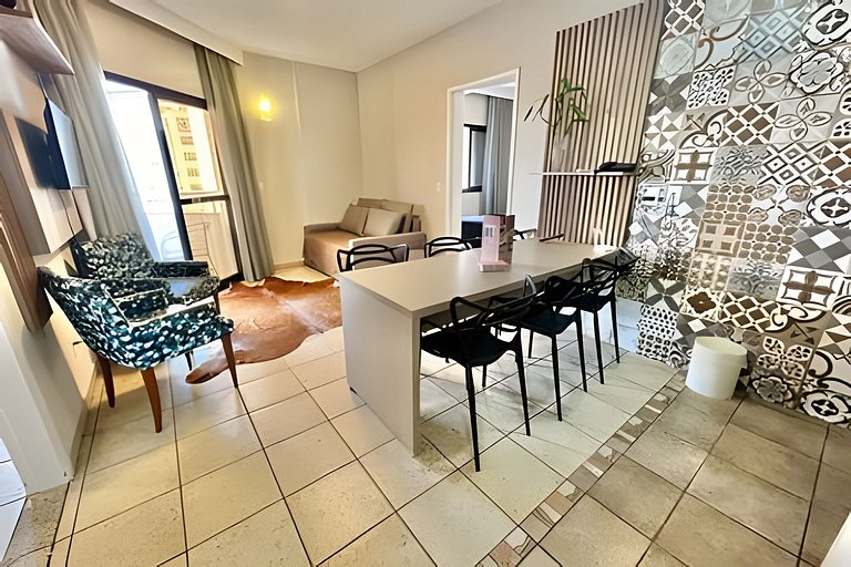 Pé na Areia: Flat à Beira-Mar para a Família