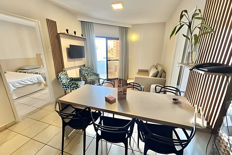 Pé na Areia: Flat à Beira-Mar para a Família