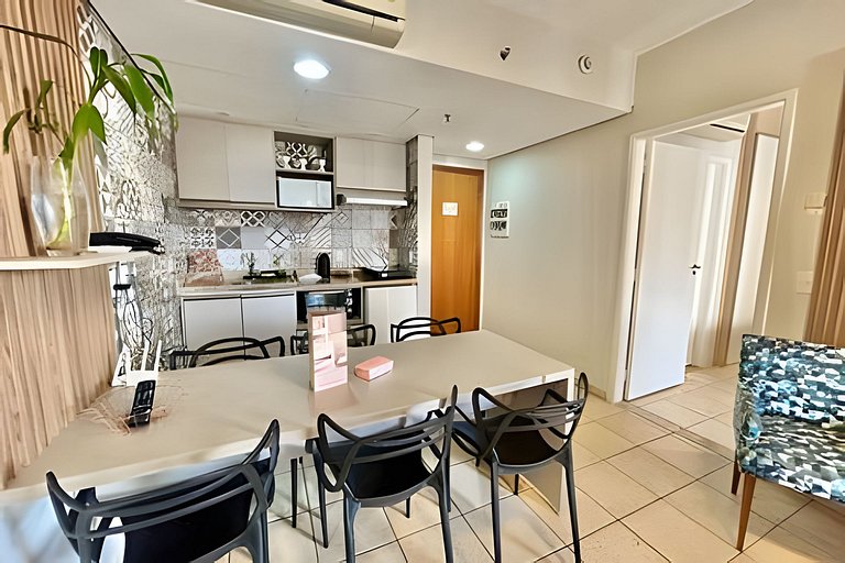 Pé na Areia: Flat à Beira-Mar para a Família