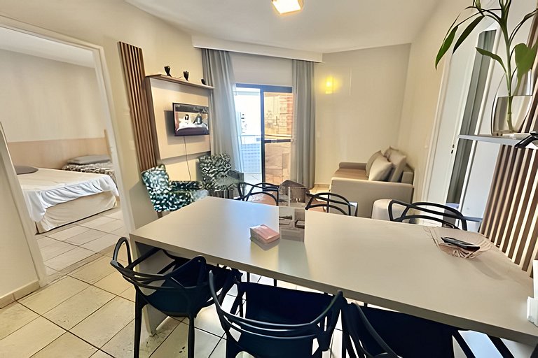 Pé na Areia: Flat à Beira-Mar para a Família