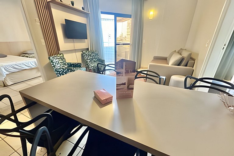 Pé na Areia: Flat à Beira-Mar para a Família