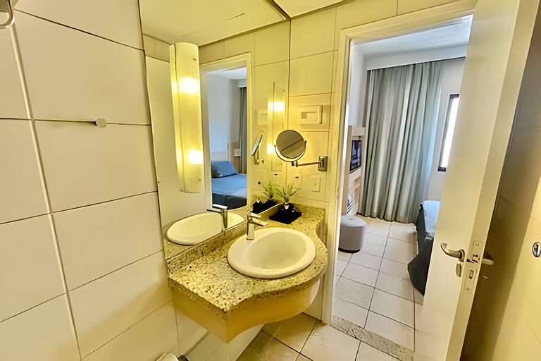 Pé na Areia: Flat à Beira-Mar para a Família