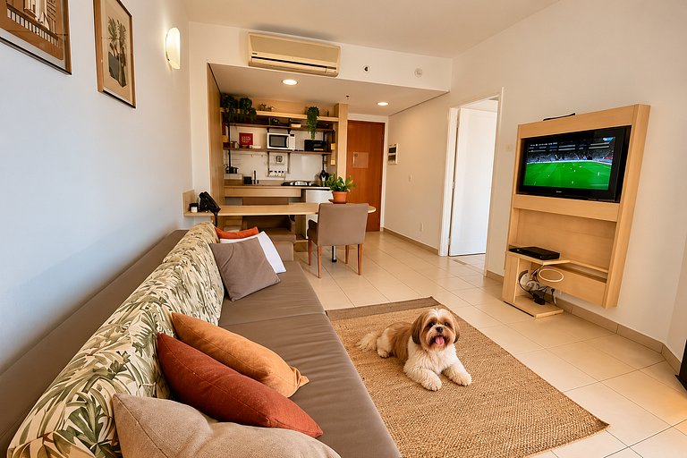SHB - Charmoso Flat Com Vista Mar, Piscina e Wi Fi